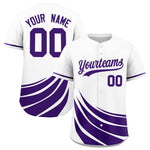 Custom White Purple Wind Mark Graffiti Pattern Baseball Jersey | BuyFootballJersey