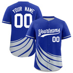 Custom Royal Silver Wind Mark Graffiti Pattern Baseball Jersey | BuyFootballJersey