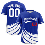 Custom Royal White Wind Mark Graffiti Pattern Baseball Jersey | BuyFootballJersey