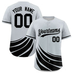 Custom Silver Black Wind Mark Graffiti Pattern Baseball Jersey | BuyFootballJersey