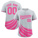 Custom Silver Pink Wind Mark Graffiti Pattern Baseball Jersey | BuyFootballJersey