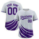 Custom Silver Purple Wind Mark Graffiti Pattern Baseball Jersey | BuyFootballJersey
