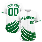 Custom White Kelly Green Wind Mark Graffiti Pattern Baseball Jersey | BuyFootballJersey