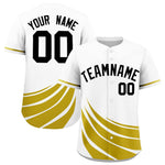 Custom White Old Gold Wind Mark Graffiti Pattern Baseball Jersey | BuyFootballJersey
