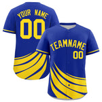 Custom Royal Yellow Wind Mark Graffiti Pattern Baseball Jersey | BuyFootballJersey
