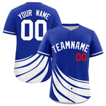 Custom Royal White Wind Mark Graffiti Pattern Baseball Jersey | BuyFootballJersey