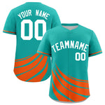 Custom Aqua Orange Wind Mark Graffiti Pattern Baseball Jersey | BuyFootballJersey