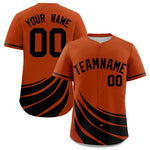Custom Texas Orange Black Wind Mark Graffiti Pattern Baseball Jersey | BuyFootballJersey