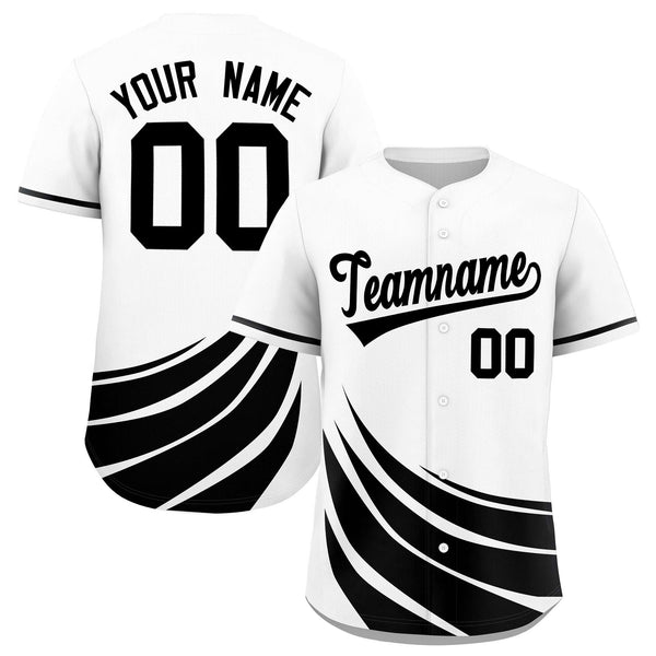 Custom White Black Wind Mark Graffiti Pattern Baseball Jersey | BuyFootballJersey
