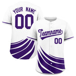 Custom White Purple Wind Mark Graffiti Pattern Baseball Jersey | BuyFootballJersey