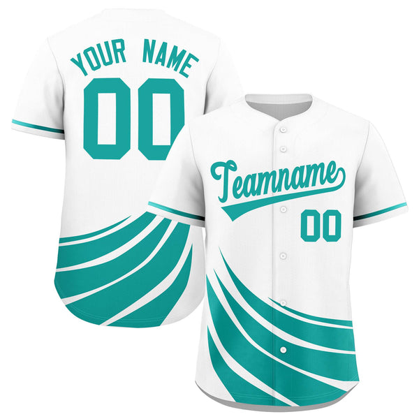 Custom White Aqua Wind Mark Graffiti Pattern Baseball Jersey | BuyFootballJersey
