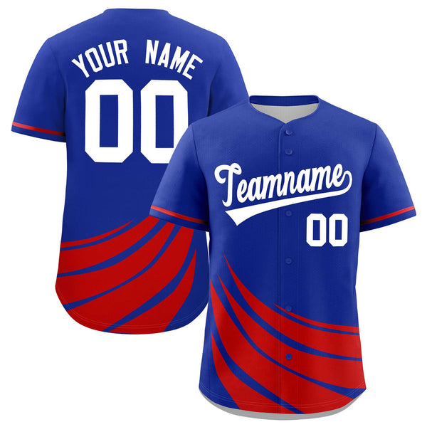 Custom Royal Red Wind Mark Graffiti Pattern Baseball Jersey | BuyFootballJersey