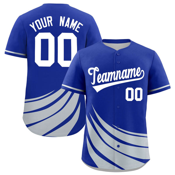 Custom Royal Silver Wind Mark Graffiti Pattern Baseball Jersey | BuyFootballJersey