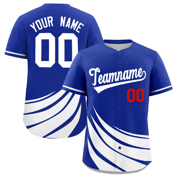 Custom Royal White Wind Mark Graffiti Pattern Baseball Jersey | BuyFootballJersey