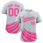 Custom Silver Pink Wind Mark Graffiti Pattern Baseball Jersey | BuyFootballJersey