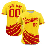 Custom Yellow Red Wind Mark Graffiti Pattern Baseball Jersey | BuyFootballJersey