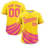 Custom Yellow Pink Wind Mark Graffiti Pattern Baseball Jersey | BuyFootballJersey