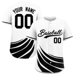 Custom White Black Wind Mark Graffiti Pattern Baseball Jersey | BuyFootballJersey