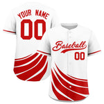 Custom White Red Wind Mark Graffiti Pattern Baseball Jersey | BuyFootballJersey