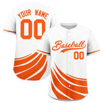 Custom White Orange Wind Mark Graffiti Pattern Baseball Jersey | BuyFootballJersey