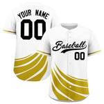 Custom White Old Gold Wind Mark Graffiti Pattern Baseball Jersey | BuyFootballJersey