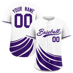 Custom White Purple Wind Mark Graffiti Pattern Baseball Jersey | BuyFootballJersey