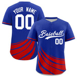 Custom Royal Red Wind Mark Graffiti Pattern Baseball Jersey | BuyFootballJersey