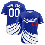 Custom Royal White Wind Mark Graffiti Pattern Baseball Jersey | BuyFootballJersey
