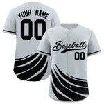 Custom Silver Black Wind Mark Graffiti Pattern Baseball Jersey | BuyFootballJersey
