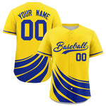 Custom Yellow Royal Wind Mark Graffiti Pattern Baseball Jersey | BuyFootballJersey