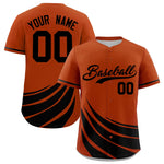 Custom Texas Orange Black Wind Mark Graffiti Pattern Baseball Jersey | BuyFootballJersey
