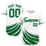 Custom White Kelly Green Wind Mark Graffiti Pattern Baseball Jersey | BuyFootballJersey