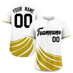 Custom White Old Gold Wind Mark Graffiti Pattern Baseball Jersey | BuyFootballJersey