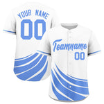 Custom White Light Blue Wind Mark Graffiti Pattern Baseball Jersey | BuyFootballJersey