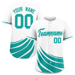 Custom White Aqua Wind Mark Graffiti Pattern Baseball Jersey | BuyFootballJersey