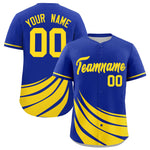 Custom Royal Yellow Wind Mark Graffiti Pattern Baseball Jersey | BuyFootballJersey