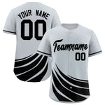 Custom Silver Black Wind Mark Graffiti Pattern Baseball Jersey | BuyFootballJersey