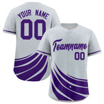 Custom Silver Purple Wind Mark Graffiti Pattern Baseball Jersey | BuyFootballJersey