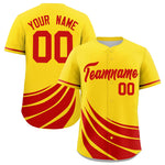 Custom Yellow Red Wind Mark Graffiti Pattern Baseball Jersey | BuyFootballJersey