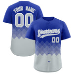 Custom Royal White Grid Blur Pattern Baseball Jersey | BuyFootballJersey