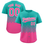 Custom Aqua Pink Grid Blur Pattern Baseball Jersey | BuyFootballJersey