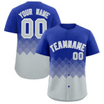 Custom Royal White Grid Blur Pattern Baseball Jersey | BuyFootballJersey