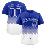 Custom Royal White Grid Blur Pattern Baseball Jersey | BuyFootballJersey
