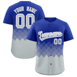 Custom Royal White Grid Blur Pattern Baseball Jersey | BuyFootballJersey