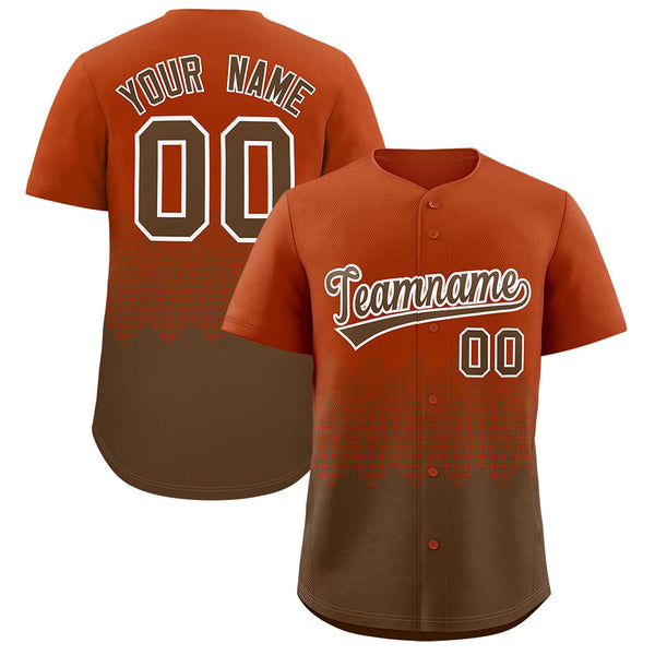 Custom Texas Orange Light Brown Grid Blur Pattern Baseball Jersey | BuyFootballJersey