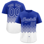 Custom Royal White Grid Blur Pattern Baseball Jersey | BuyFootballJersey