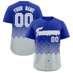 Custom Royal White Grid Blur Pattern Baseball Jersey | BuyFootballJersey