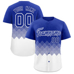 Custom Royal White Grid Blur Pattern Baseball Jersey | BuyFootballJersey