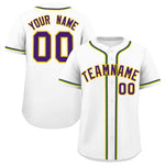 Custom White Purple Gold Kelly Green Personalization Mardi Gras Baseball Jersey | BuyFootballJersey