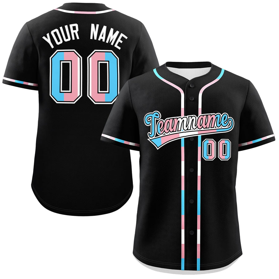 Custom Black Transgender For Pride Month Classic Style Baseball Jersey | BuyFootballJersey